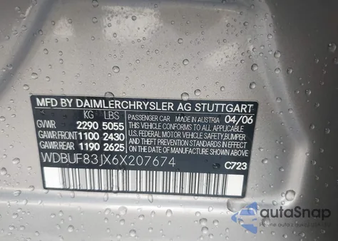 2006 Mercedes-Benz E 500 4Matic z USA, uszkodzony, nr VIN WDBUF83JX6X207674